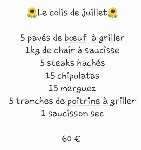 colis de juillet